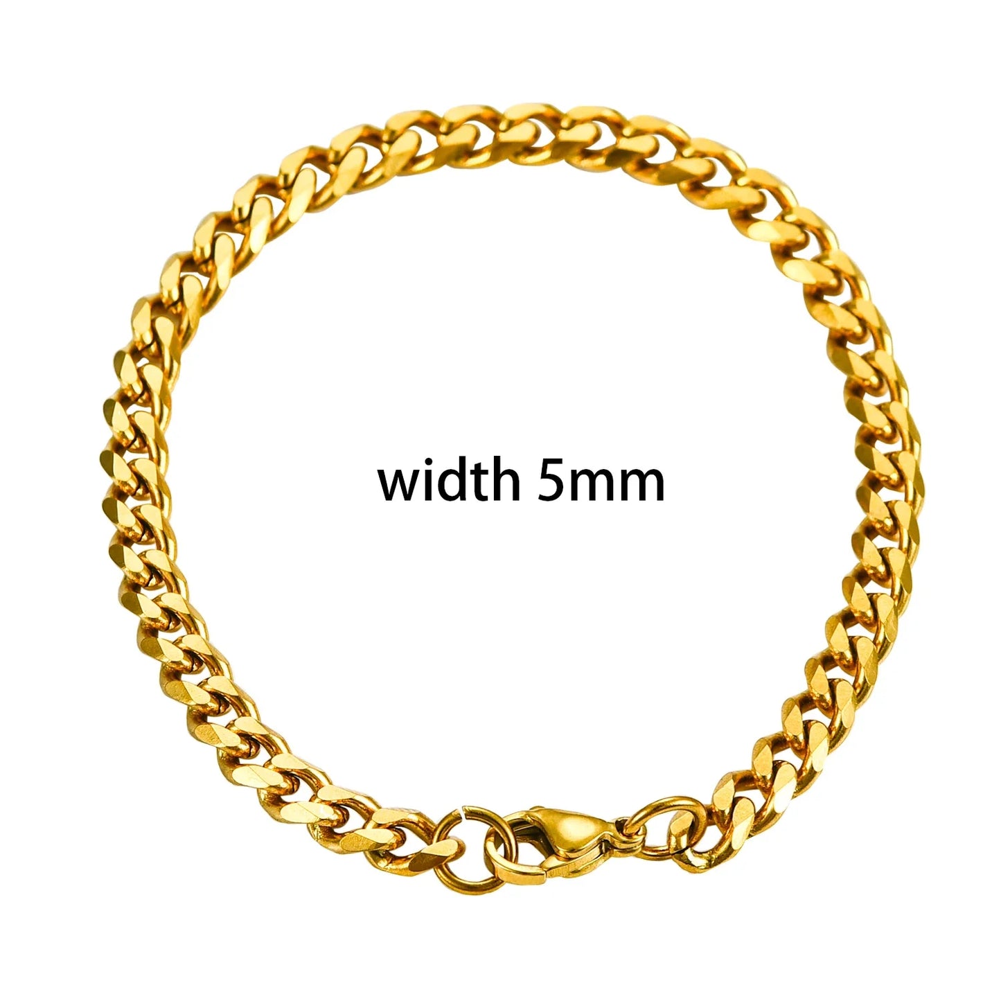 Thickness 3.6/5/7/9mm Men's Stainless Steel Cuban Bracelet Gold and Silver Color Punk Hip Hop Fashion Jewelry