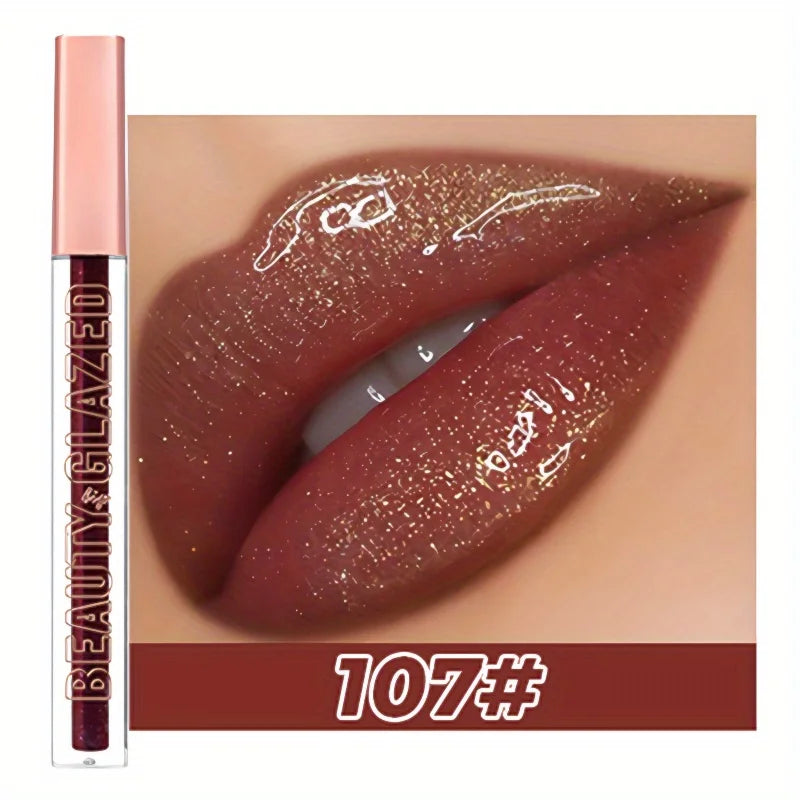 BEAUTY GLAZED - Golden Metallic Shimmer Lip Gloss