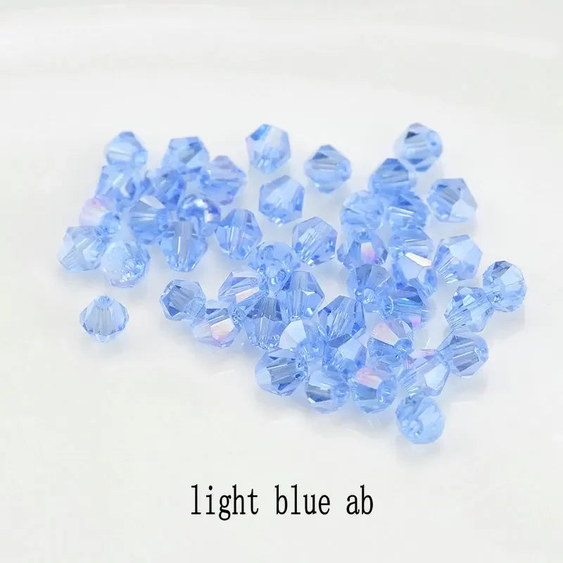 200pcs Glass Bicone Beads 4mm Crystal Beads Jewelry Making Supply for DIY Projects, Bracelets, Necklaces, Earrings
