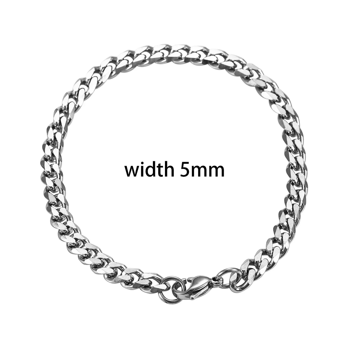 Thickness 3.6/5/7/9mm Men's Stainless Steel Cuban Bracelet Gold and Silver Color Punk Hip Hop Fashion Jewelry