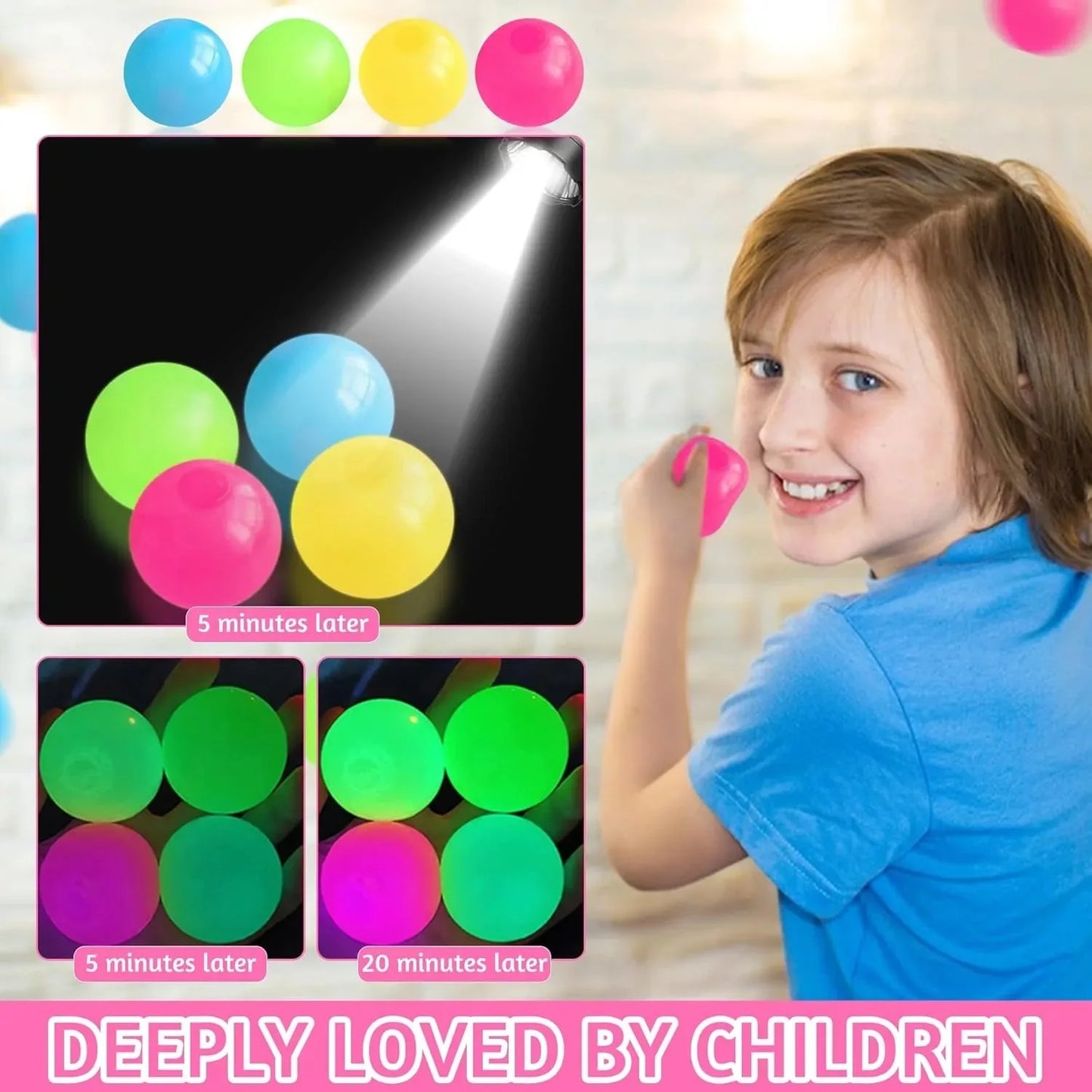 Glow in The Dark Sticky Balls | Squishy Stress Relief Sensory Fidget Toys