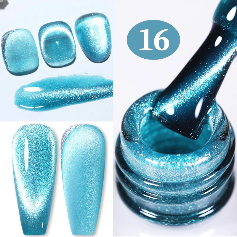 BORN PRETTY 10ml Rainbow Auroras Cat Magnetic Gel Nail Polish Holographics Nail Gel for Manicure Design Varnis Semi Permanent