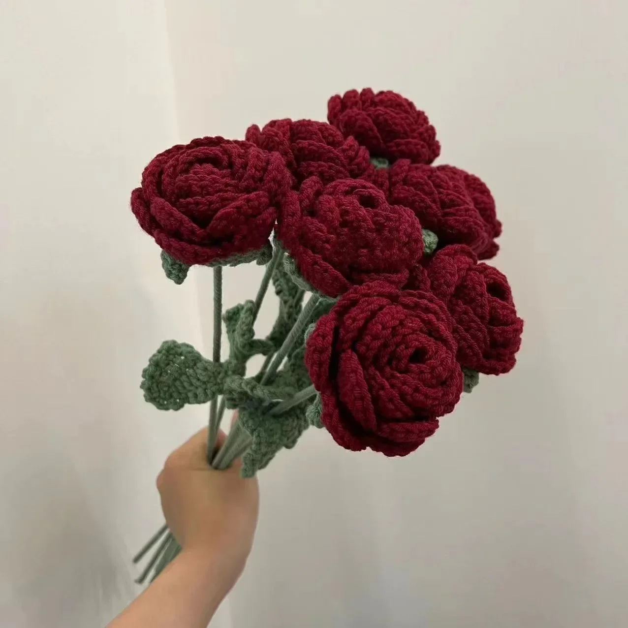 Handmade Crochet Roses, Modern Elegance Flower Home Knitted Rose Decoration