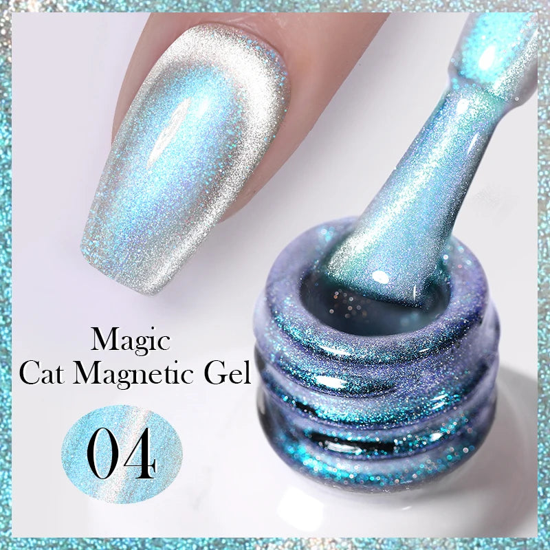 BORN PRETTY 10ml Rainbow Auroras Cat Magnetic Gel Nail Polish Holographics Nail Gel for Manicure Design Varnis Semi Permanent
