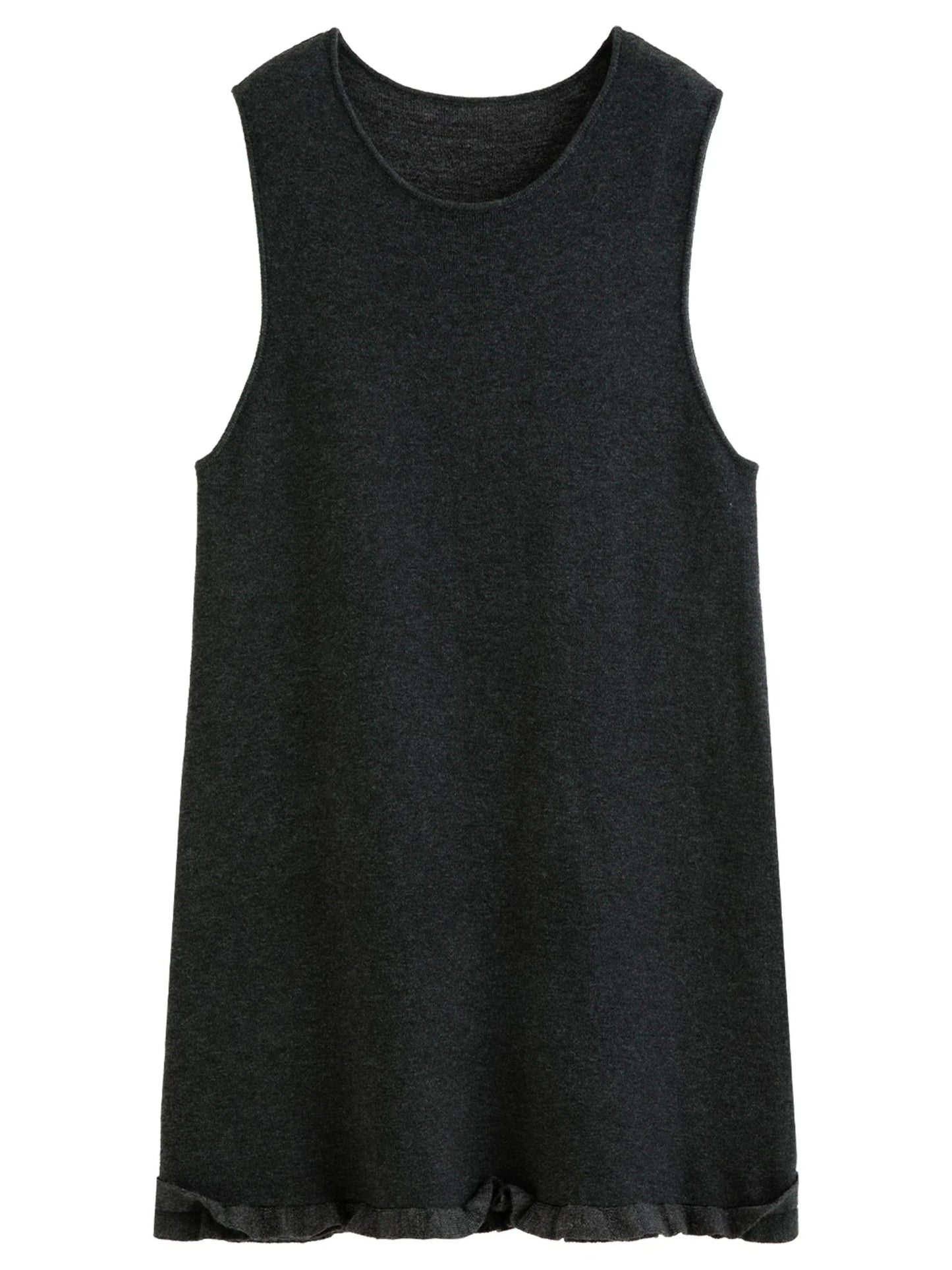 Ruffled Mini Sleeveless Dress Chic Knitted Vestido