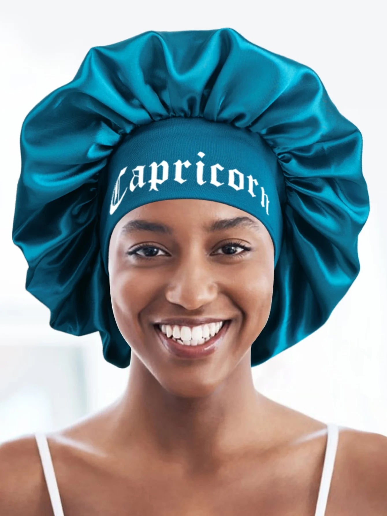 1PConstellation Print Satin Sleep Bonnet with Wide Band Soft Wrap Band for Daily Use