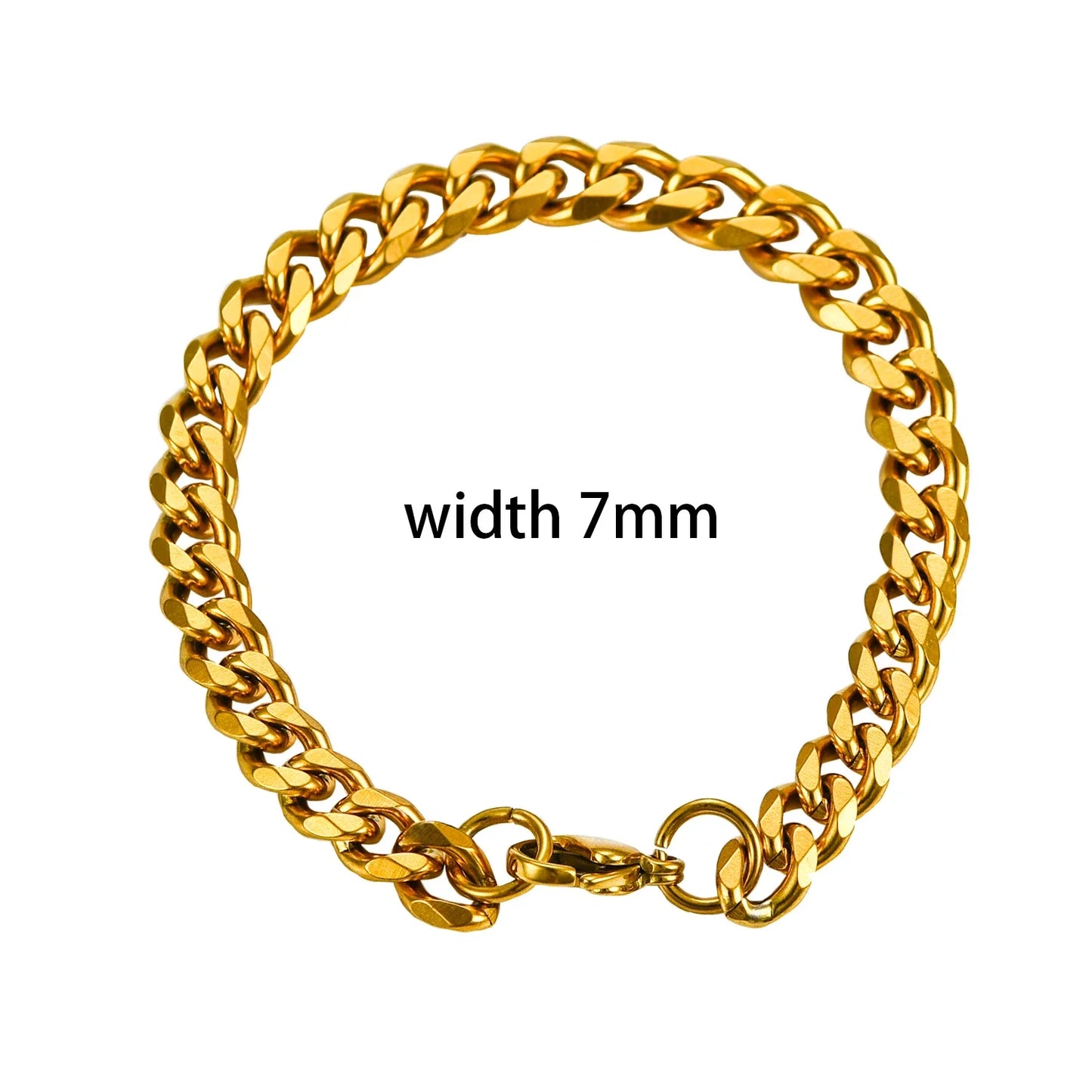 Thickness 3.6/5/7/9mm Men's Stainless Steel Cuban Bracelet Gold and Silver Color Punk Hip Hop Fashion Jewelry