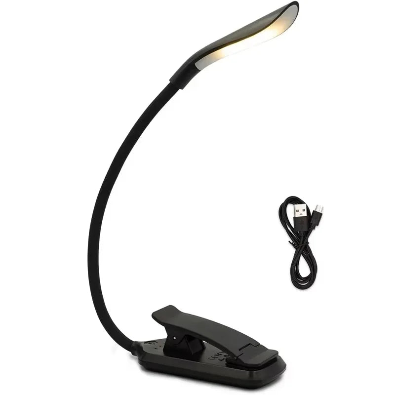 Mini USB Rechargeable Book Light Flexible Portable LED Reading Light Lamp Adjustable Reading Clip Light Night Light For Bedroom