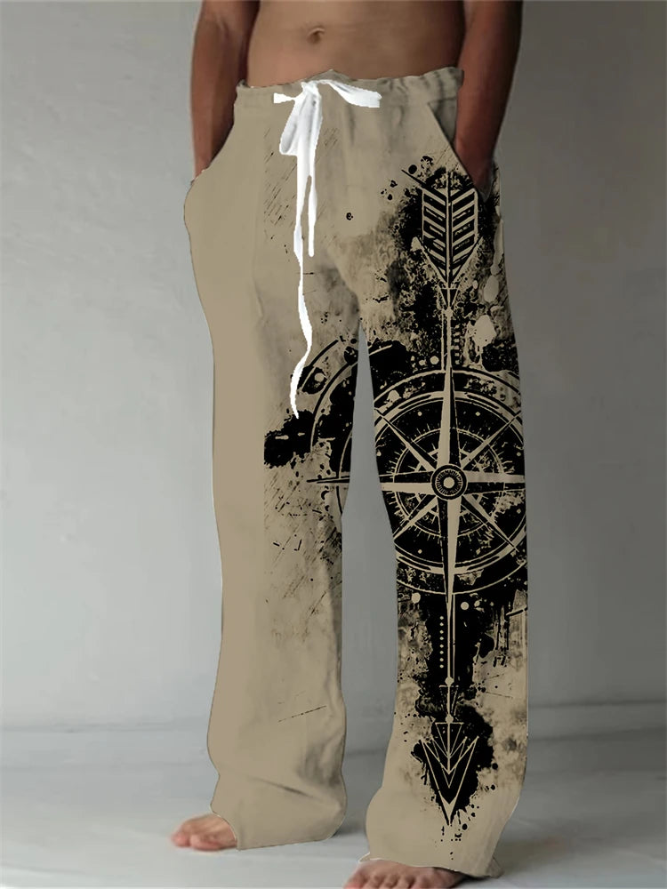 2025 Spring And Summer New Graffiti Drawstring Long Men's Sweatpants 3D Printed Beach Pants Men's Clothing Ground Casual Pants