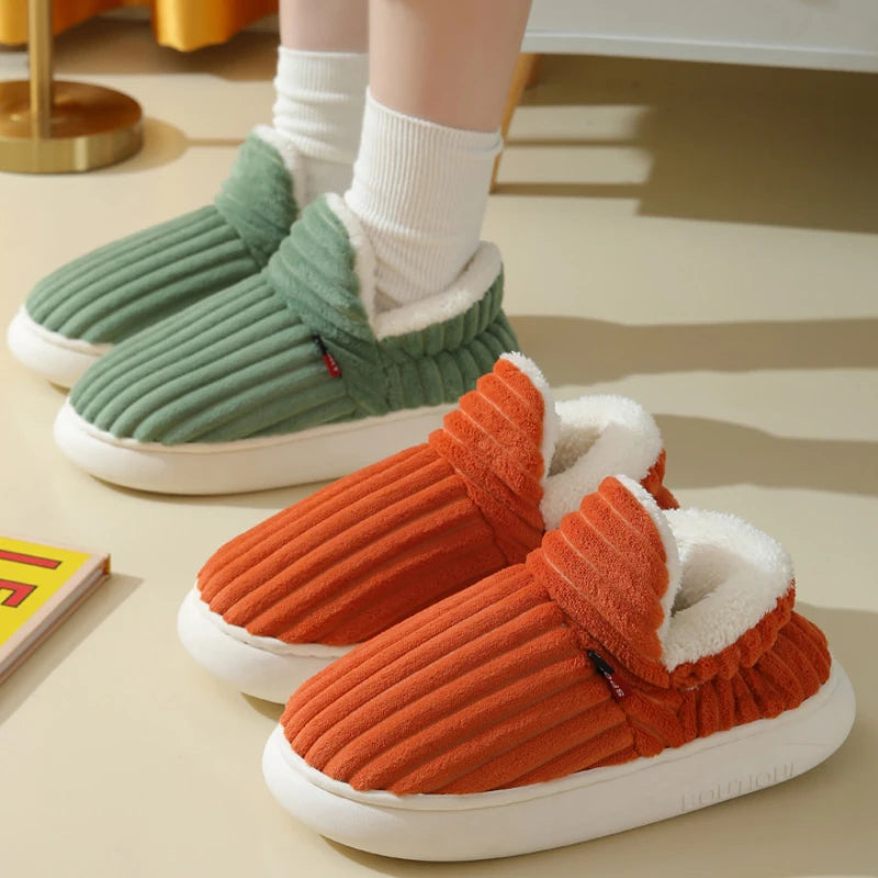 2025  New Soft Sole Slippers For Women Winter Fashion Women Fur Slippers Fuzzy Plush Men Slippers Warm Furry Women Cotton Shoes