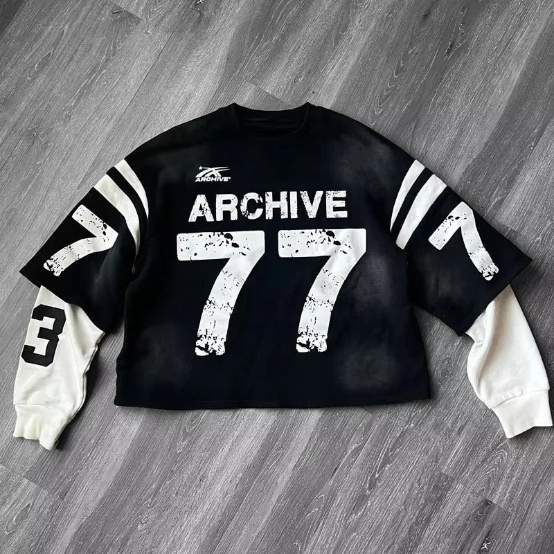 Y2K Sports Camouflage Jerseys Goth Oversized Loose Bough Pattern Long-sleeved Shirt Hip Hop Sweatshirt Street Wear