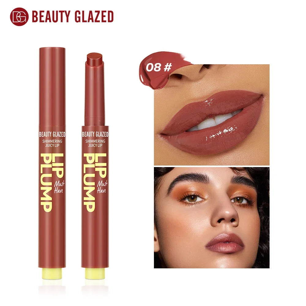 12 Color Beauty Glazed Shimmering Juicy Lipstick Set Moisturizing Nourishing Lip Plump for Women Girl's Gift Juicy Lip Makeup