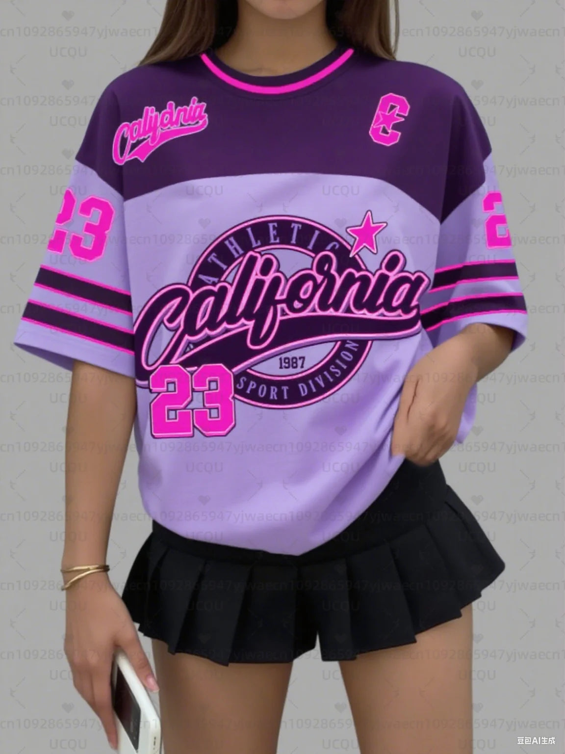 Women's Sports Jersey California 23 Print Short Sleeve T-Shirt Summer Graphic Tee Baseball Jerseys Plus Size Men's Sport T-Shirt