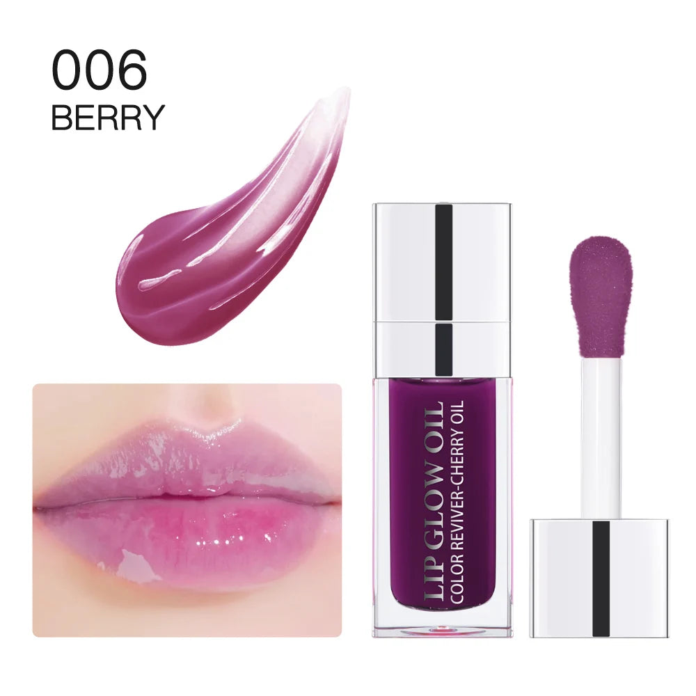Jelly Moisturizing Lip Oil Plumping Sexy Lip Glow Oil Tinted Fashion Hydrating Lip Balm Lips Glow Oil Treatment Makeup Flat Lid