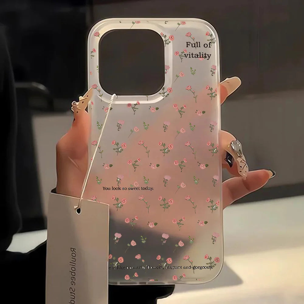 Cute Flower Love Heart Phone Case For iPhone