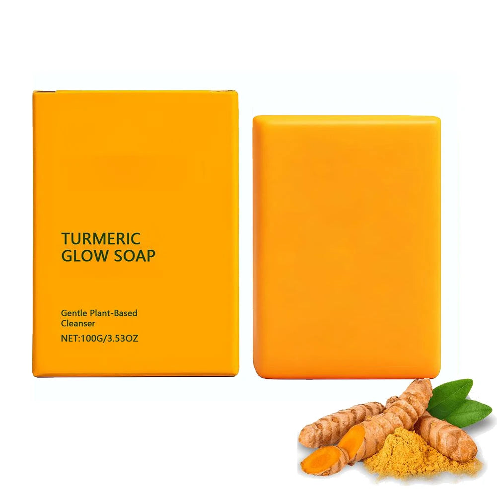 Turmeric Glow Soap Bar for Face ＆ Body with Shea Butter, Brighten Hydrating Body Wash & Face Wash for Dark Spots, Even Skin Tone