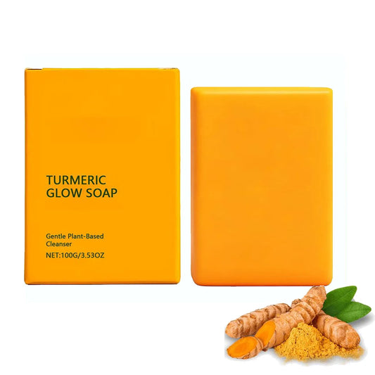Turmeric Glow Soap Bar for Face ＆ Body with Shea Butter, Brighten Hydrating Body Wash & Face Wash for Dark Spots, Even Skin Tone