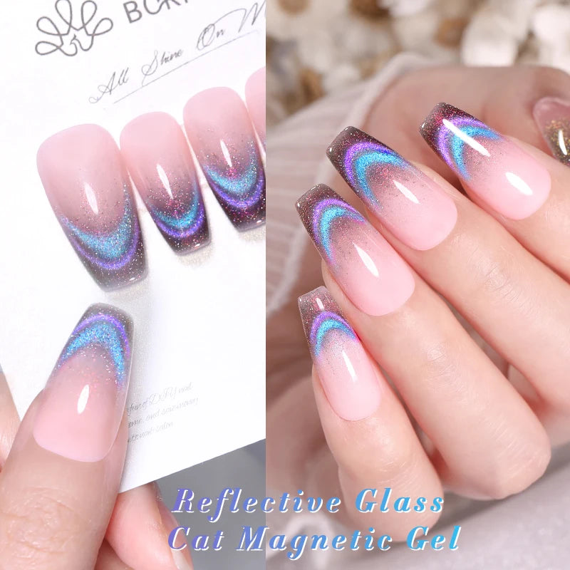 BORN PRETTY 10ml Rainbow Auroras Cat Magnetic Gel Nail Polish Holographics Nail Gel for Manicure Design Varnis Semi Permanent