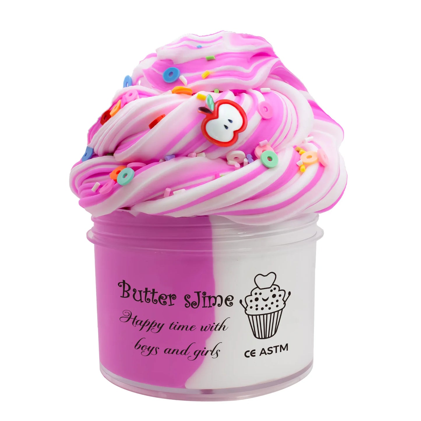 70ml Butter Fluffy Slime Kit Fruit Bicolor Slime Super Soft Non-Sticky and Scented for Kids Ideal Birthday Party Favor Gift