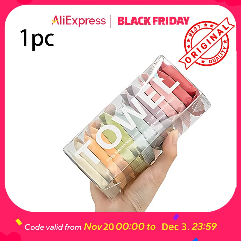 Compressed Towel Tablets - 100% Cotton Travel Essentials, Portable Face Cloths for Camping/Gym/Makeup Removal, Expandable