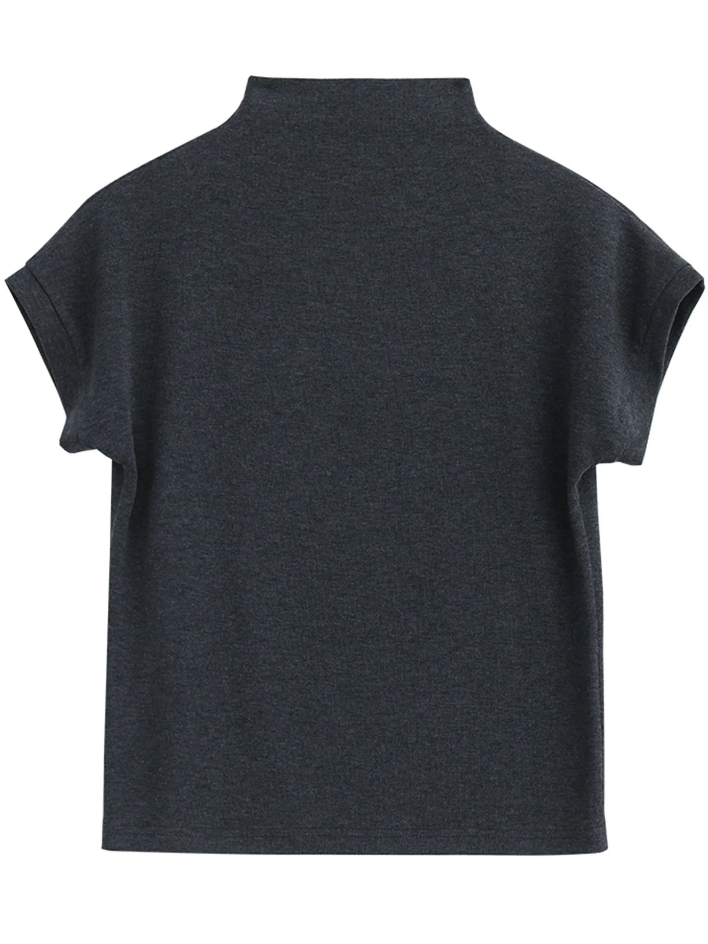 Slim Fit Half High Neck T-Shirt Elastic Basic Tee