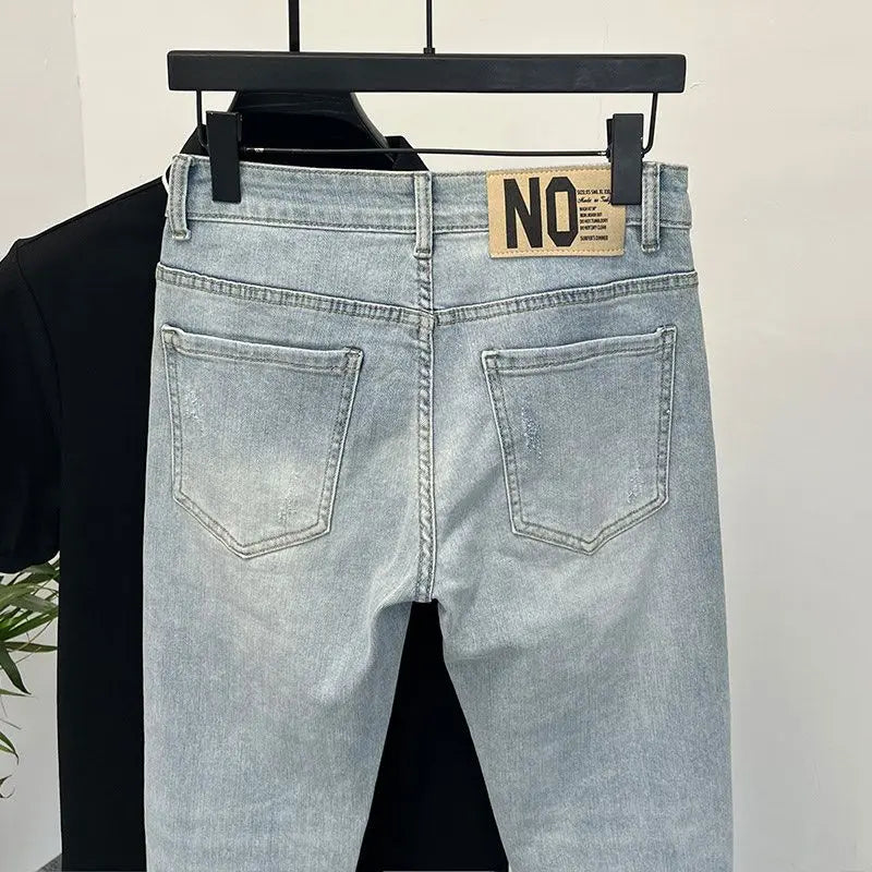 Men Skinny Jeans – Light Color Slim Fit Casual Fashion Denim