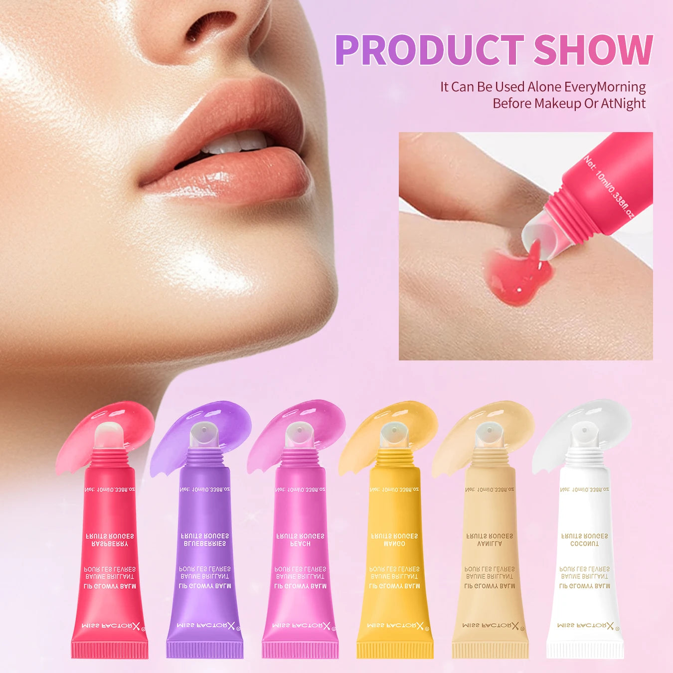 Miss FactorX Lip Gloss Gift Set - 6 Colors Long-Lasting, Moisturizing Gloss Tubes