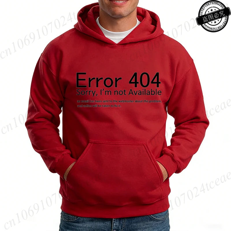 Funny 404 Error Coding Print Men Women Hoodie Casual Clothing Geek Programmer Hoodies Fashion Personality Sweatshirt Cerveza Top