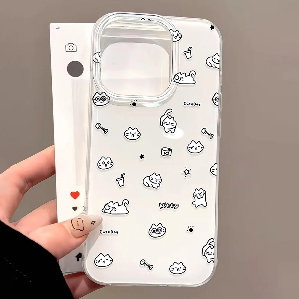 Ins Style Line Fruit Silicone Phone Case For iPhone