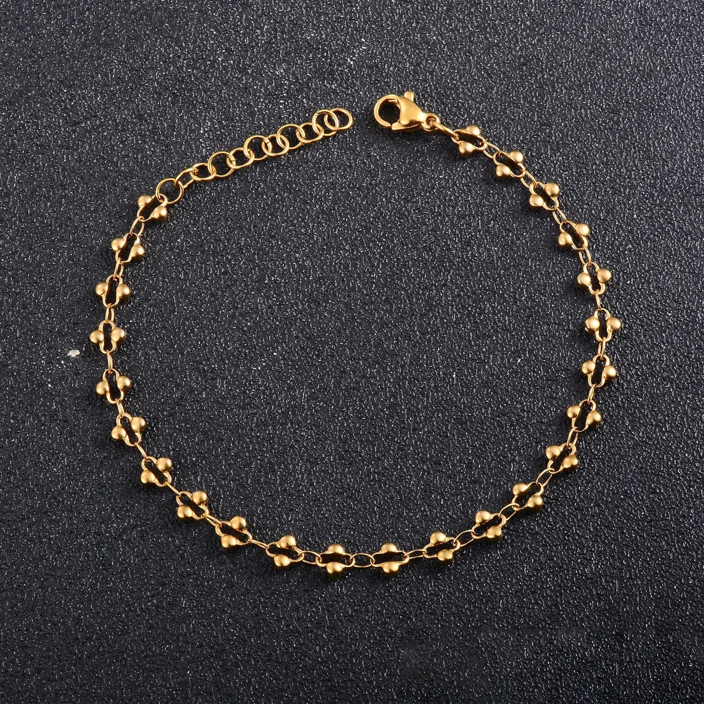 Flower Shape Stainless Steel Bracelet Gold And Sliver Color Cross Pattern Handmade Chain For Women Jewery Gift