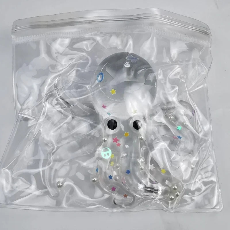Glitter Octopus Taba Squishy Sugar Ball | Cute Animals Squeeze Fidget Sensory Toy