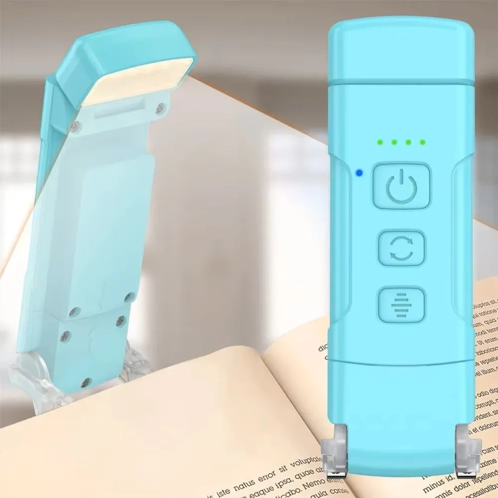 Book Light with Timer USB Rechargeable 3 Colors & 5 Brightness Reading Light Clip-on Read Lamp Bookmark Night Light Book Lamp