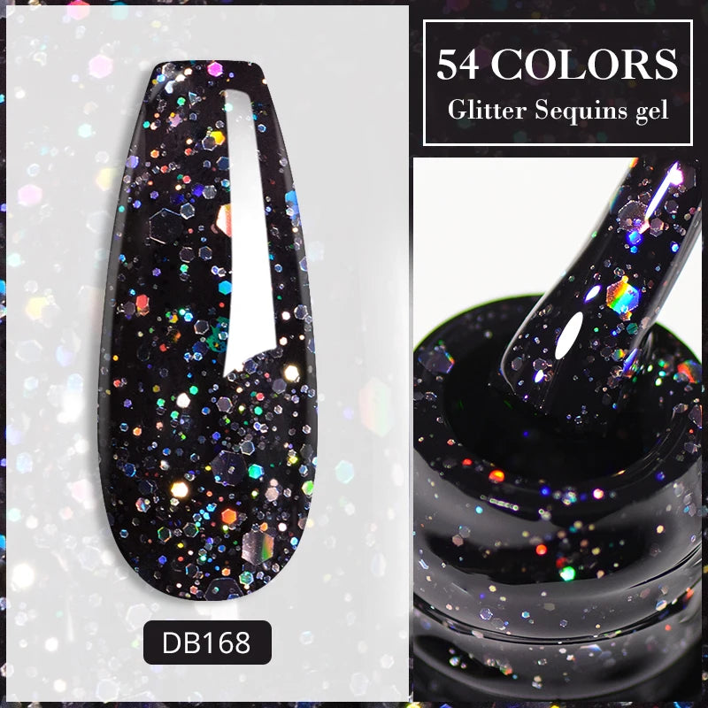 7ml Champagne Gold Sliver Reflective Nail Gel Polish Sparkling Shining Glitter Pink Red Nail Supplies Semi Permanent Gel Varnish