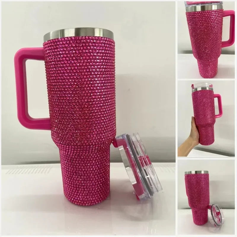 Shine Bright - Handmade 40oz Sparkling Rhinestone Stainless Steel Tumblers
