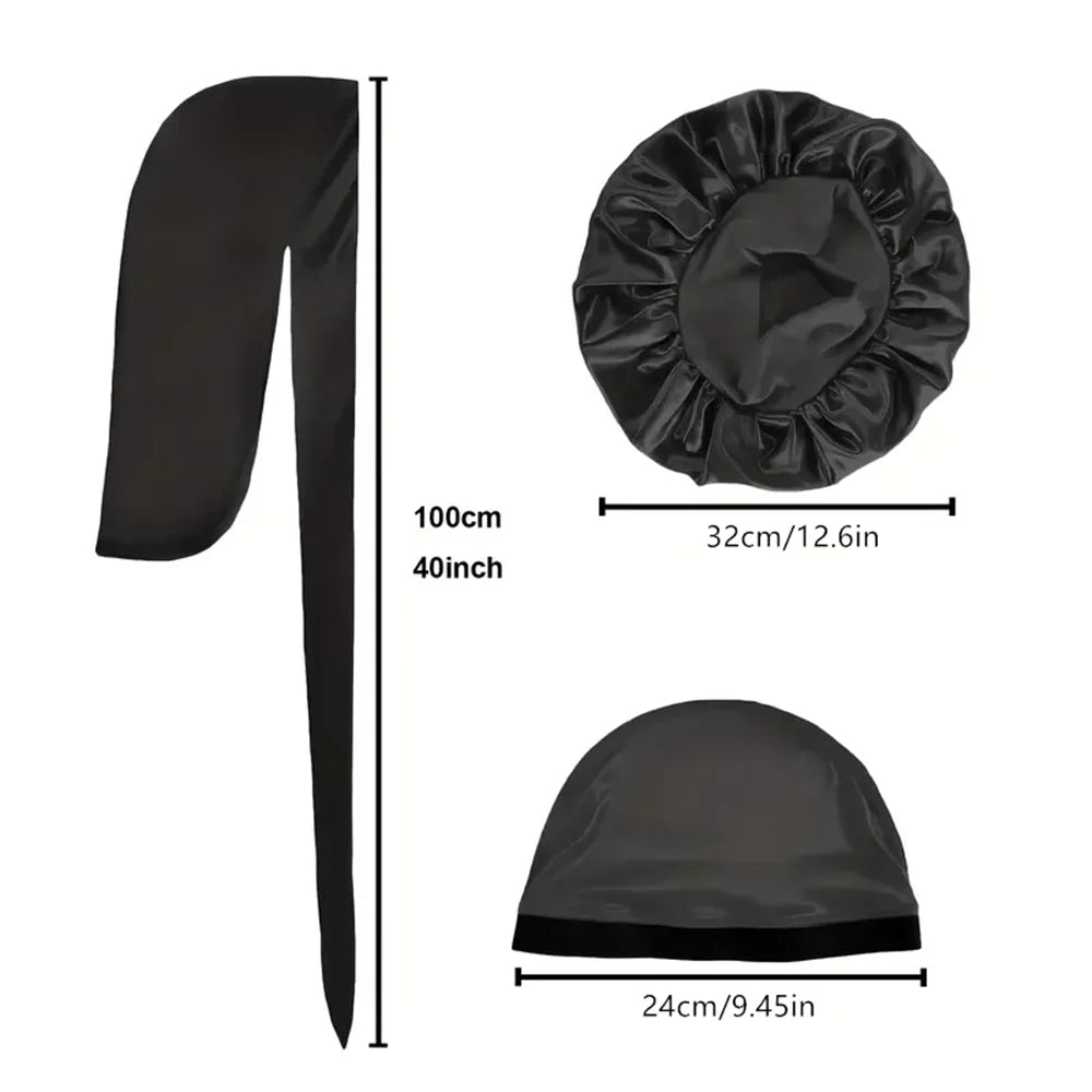 3pcs/set, Durag & Bonnet with Dome Hats for Men