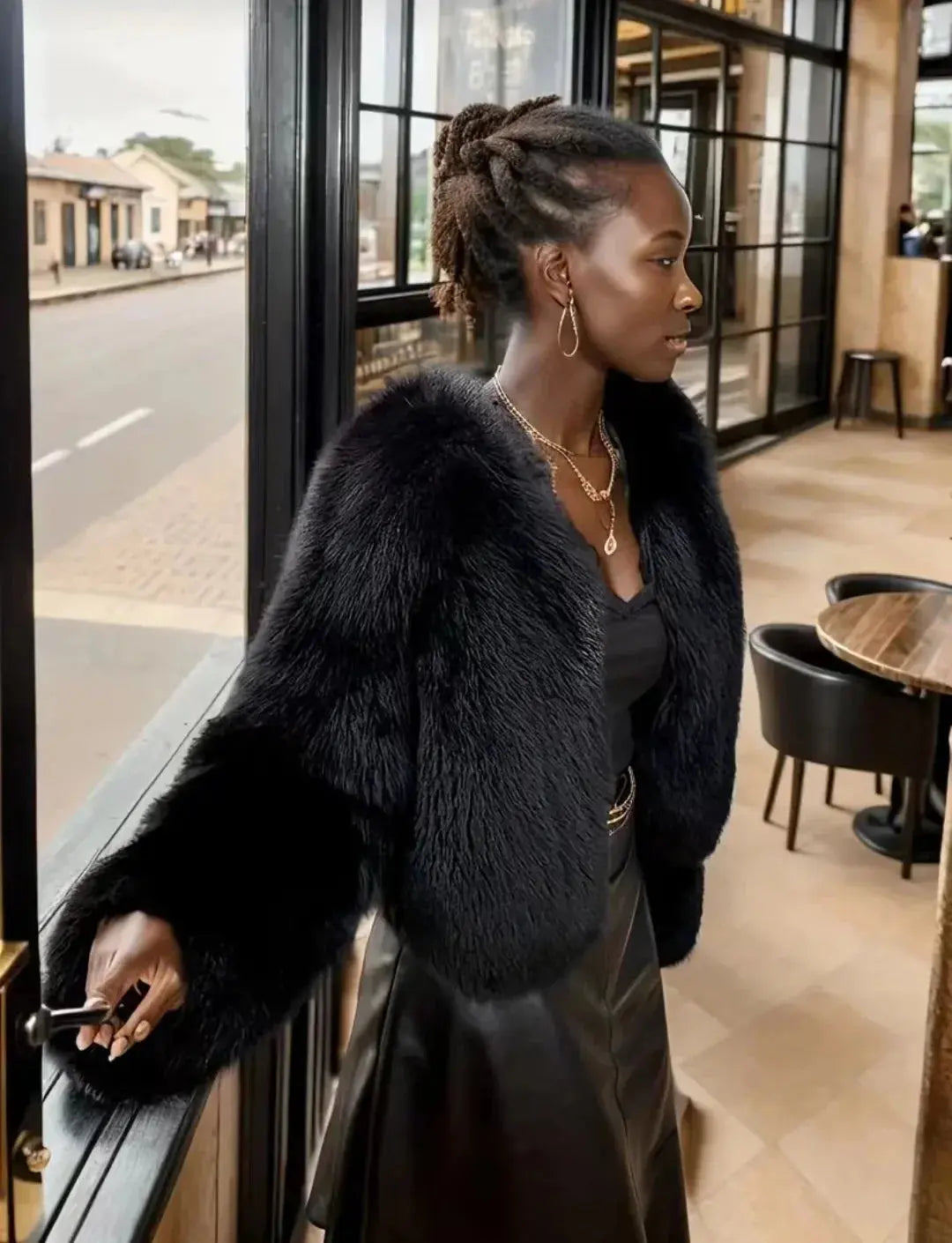 Elegant Imitation Fur Jacket