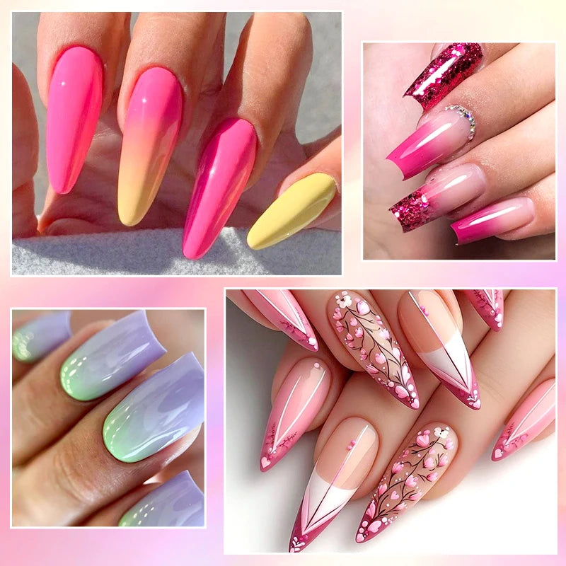 MSRUIOO 8pc Gel Nail Polish Kits Summer Colorful Semi Permanent UV LED Gel Polish Set Glitter Nail Art Varnish Design Manicure