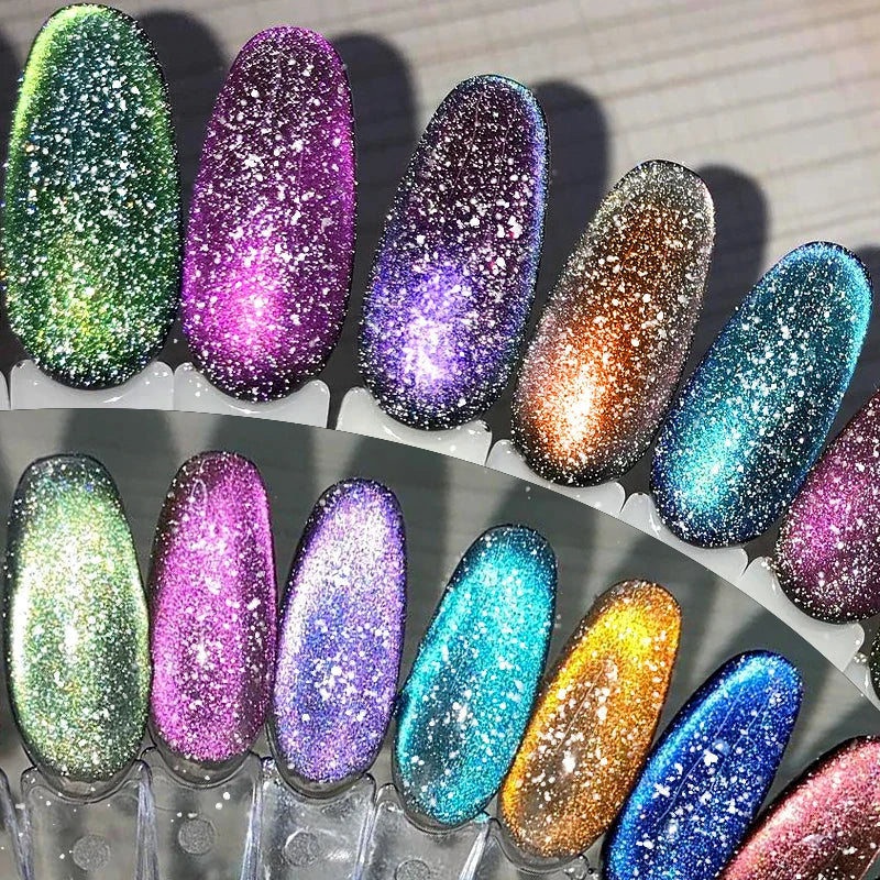 LILYCUTE 7ml Reflective Glitter Cat Magnetic Gel Nail Polish Semi permanent Soak Off UV LED Varnish Nail Supplies