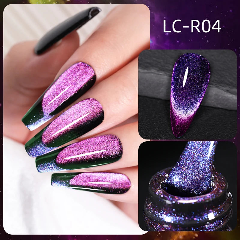 LILYCUTE 7ml Reflective Glitter Cat Magnetic Gel Nail Polish Semi permanent Soak Off UV LED Varnish Nail Supplies