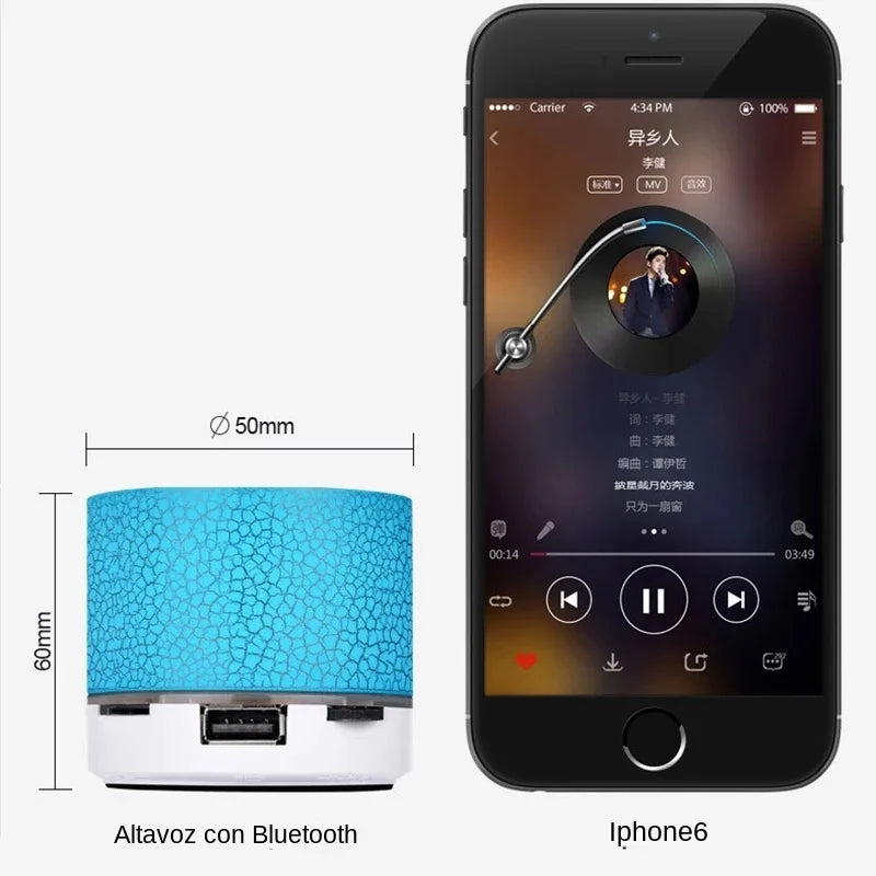 Universal Mini Bluetooth Speaker Wireless Speaker Colorful LED TF Card USB Subwoofer Portable MP3 Music Sound Column For Phones
