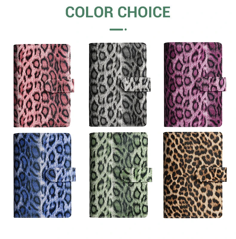 A6 Leopard Print Money Budget Planner Binder With Zipper Envelopes, Cash Envelopes For Budgeting, Money Organizerleopard print