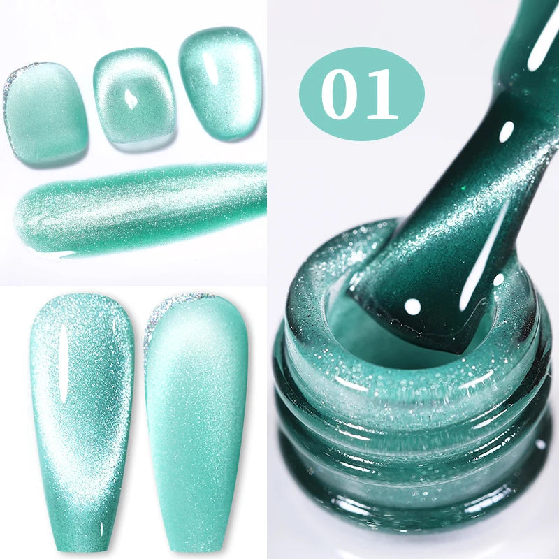 BORN PRETTY 10ml Rainbow Auroras Cat Magnetic Gel Nail Polish Holographics Nail Gel for Manicure Design Varnis Semi Permanent