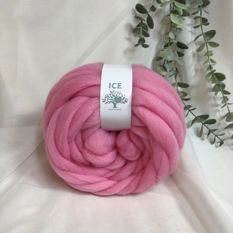 100g Giant Chunky Knitting Yarn - Icelandic Roving Imitation-Wool Super Soft for Arm Knit Crochet DIY Sweater Scarf Hat Projects