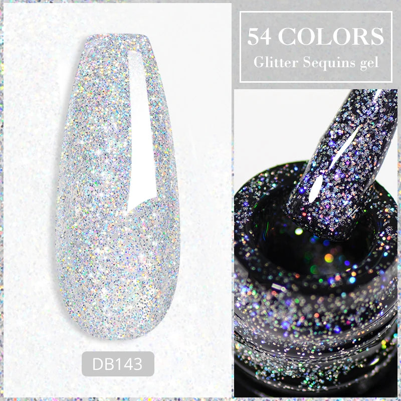 Mtssii 7ml Neon Snowflake Gel Nail Polish Fluorescent Gel UV LED Semi Permanent Glitter Snow Sequins Nails Art Design Varnishes
