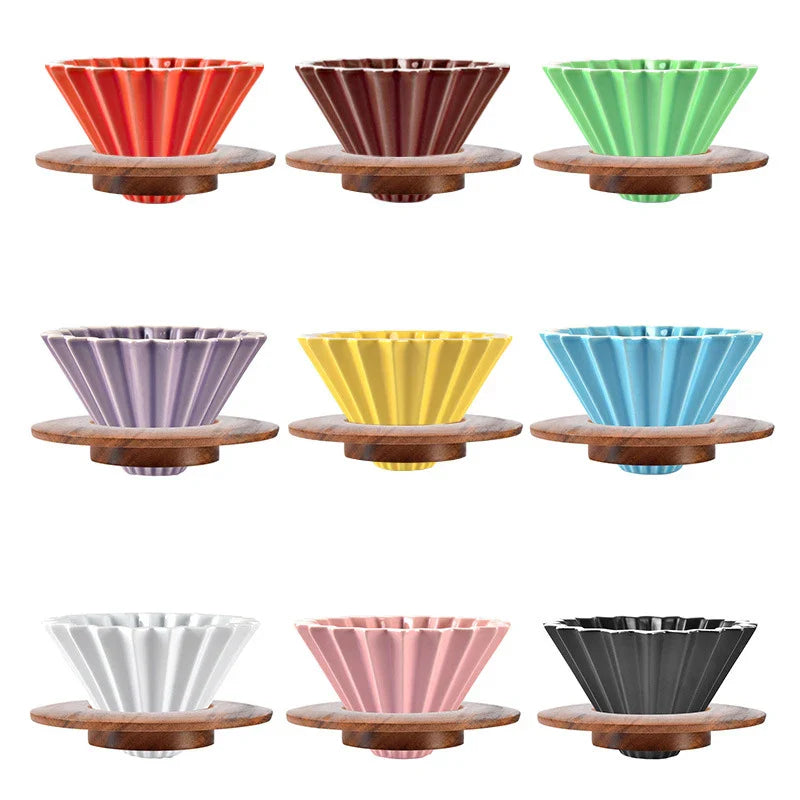 StepUp Coffee Origami Ceramic Pour Over Dripper, Handmade Cone Brewer-0