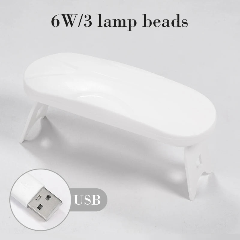 6W Mini Nails Dryer Machine Portable 3 LED UV Manicure Lamp Home DIY Use Nail Lamp For Drying Polish Varnish With USB Cable