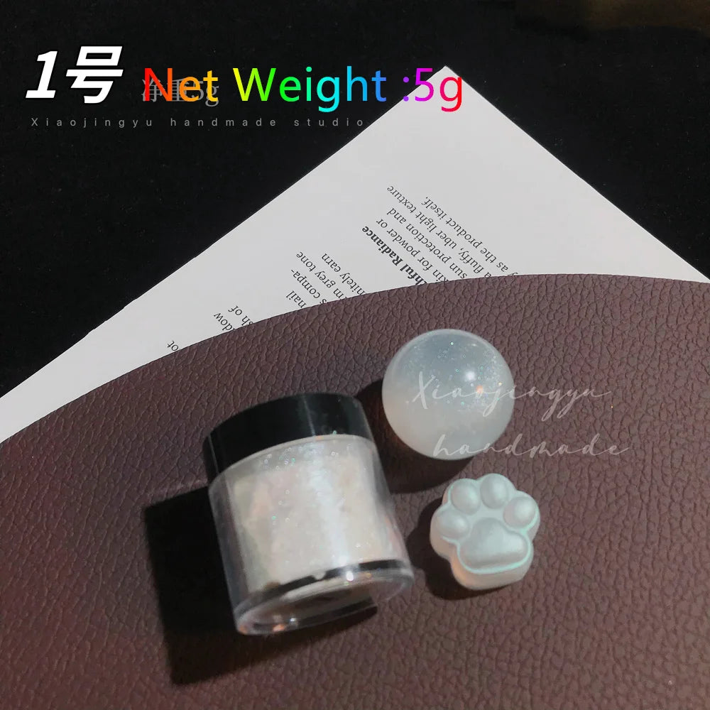 5g Laser Holographic Bulk Glitter Nail Shining Sparkly Pigment Loose Fine Glitter Reflective Gel Polish Accessories Nail Powder