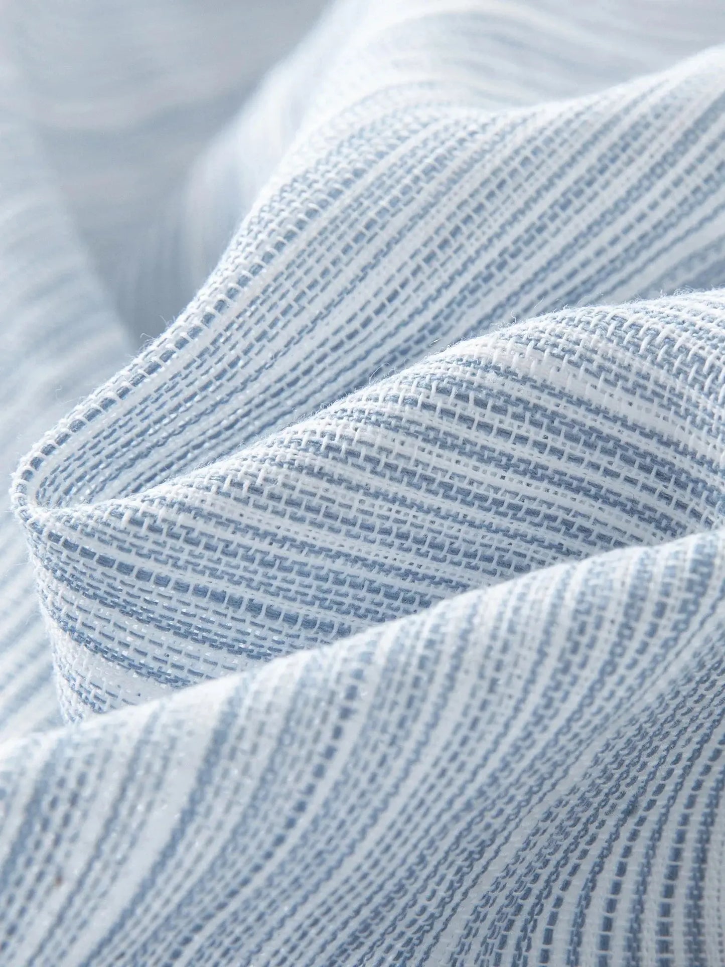 New Blue Striped Ruffle Blouse