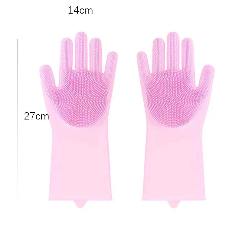 Dishwashing Cleanner Sponge Silicon Hair Removal Glove