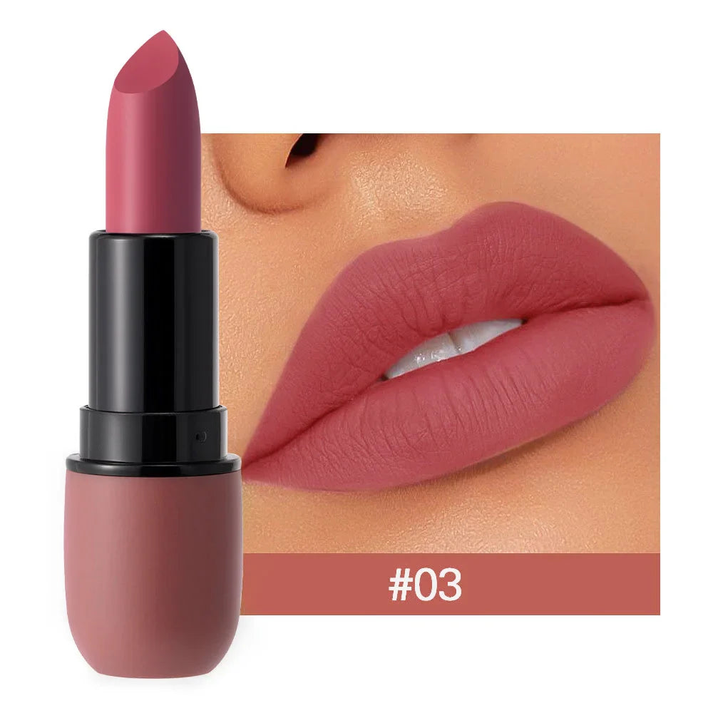6-Color Matte Lipstick: Velvet Lip Color, Smooth, Waterproof, Long-Lasting Color Lip Makeup-8